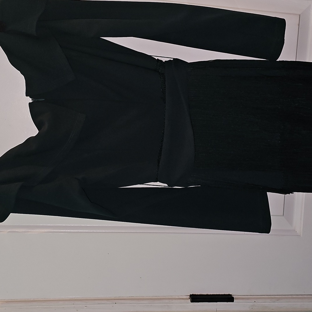 SHEIN Dark Green Long Sleeve Dress - Picture 6 of 8